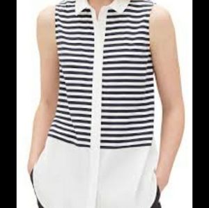 LAFAYETTE 148 NEW YORK sleeveless button down top